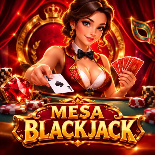mesa de blackjack com cartas e dealer ao vivo