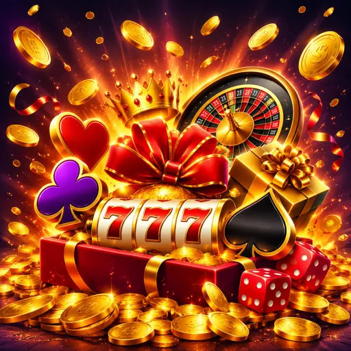 Faixa promocional do 44E com moedas e confete dourado anunciando giros grátis e cashback